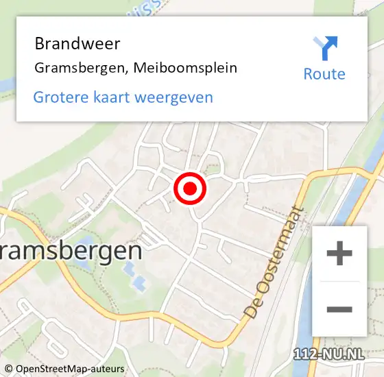 Locatie op kaart van de 112 melding: Brandweer Gramsbergen, Meiboomsplein op 30 april 2022 15:09