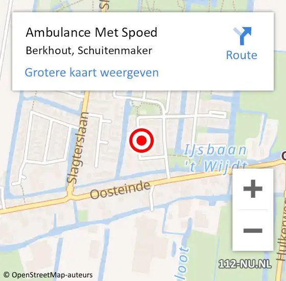 Locatie op kaart van de 112 melding: Ambulance Met Spoed Naar Berkhout, Schuitenmaker op 30 april 2022 15:11