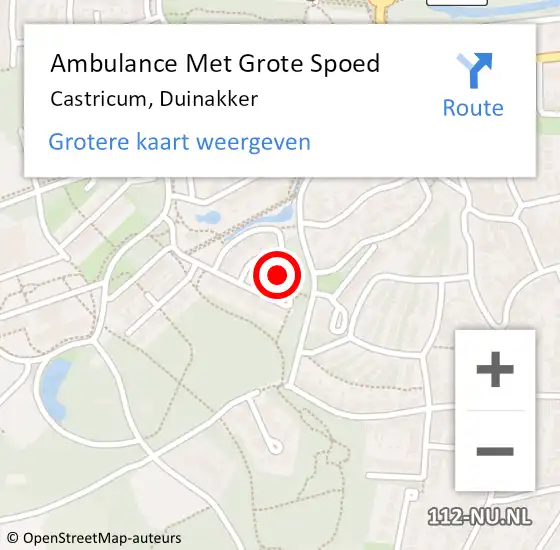 Locatie op kaart van de 112 melding: Ambulance Met Grote Spoed Naar Castricum, Duinakker op 30 april 2022 16:54