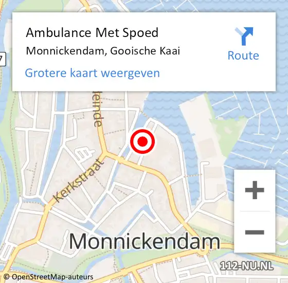 Locatie op kaart van de 112 melding: Ambulance Met Spoed Naar Monnickendam, Gooische Kaai op 30 april 2022 17:32