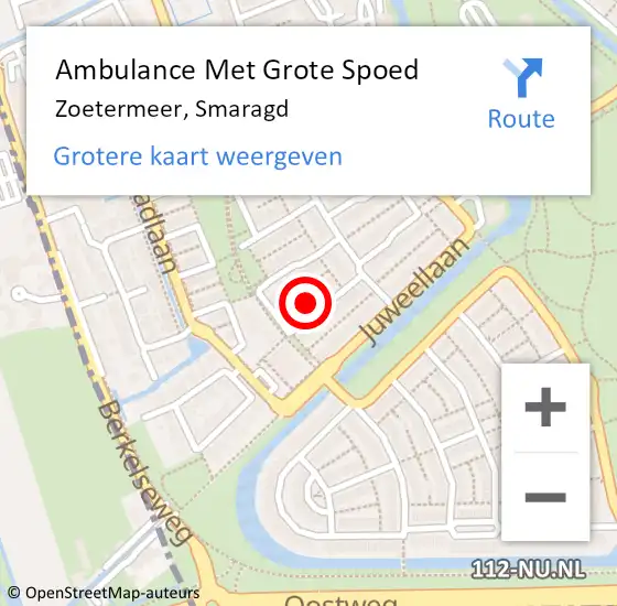 Locatie op kaart van de 112 melding: Ambulance Met Grote Spoed Naar Zoetermeer, Smaragd op 30 april 2022 18:07