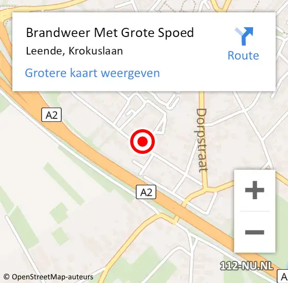 Locatie op kaart van de 112 melding: Brandweer Met Grote Spoed Naar Leende, Krokuslaan op 30 april 2022 20:27