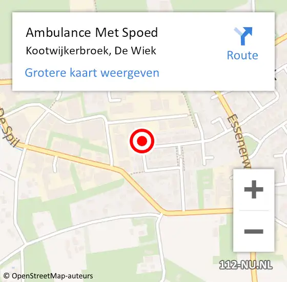 Locatie op kaart van de 112 melding: Ambulance Met Spoed Naar Kootwijkerbroek, De Wiek op 30 april 2022 20:51
