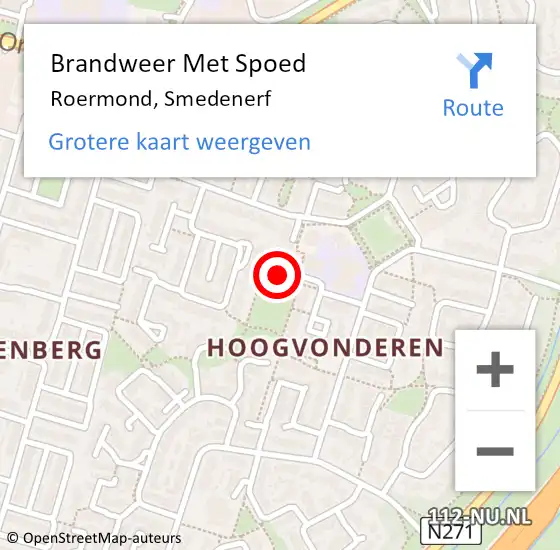 Locatie op kaart van de 112 melding: Brandweer Met Spoed Naar Roermond, Smedenerf op 30 april 2022 21:04