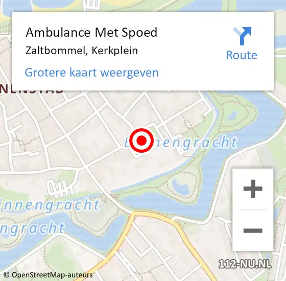 Locatie op kaart van de 112 melding: Ambulance Met Spoed Naar Zaltbommel, Kerkplein op 30 april 2022 21:21