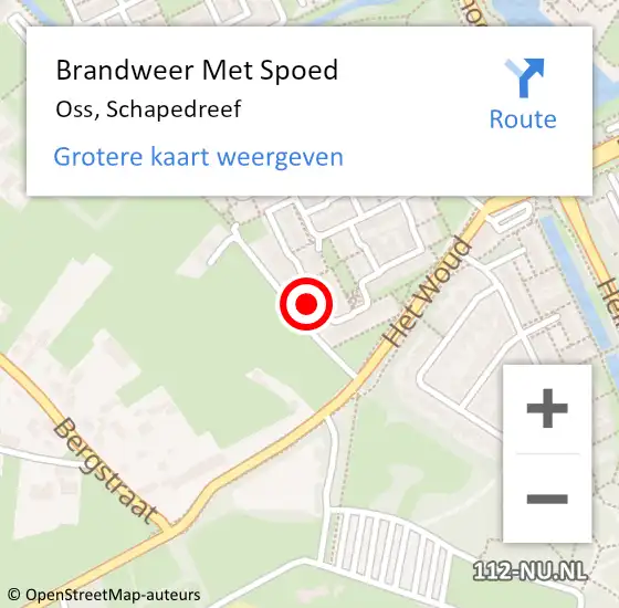 Locatie op kaart van de 112 melding: Brandweer Met Spoed Naar Oss, Schapedreef op 30 april 2022 21:29