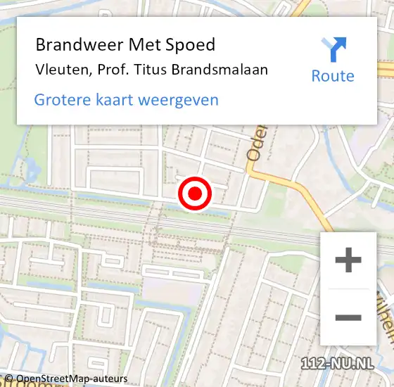 Locatie op kaart van de 112 melding: Brandweer Met Spoed Naar Vleuten, Prof. Titus Brandsmalaan op 30 april 2022 21:46