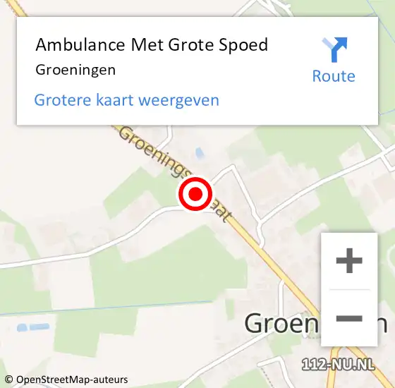 Locatie op kaart van de 112 melding: Ambulance Met Grote Spoed Naar Groeningen op 30 april 2022 22:05