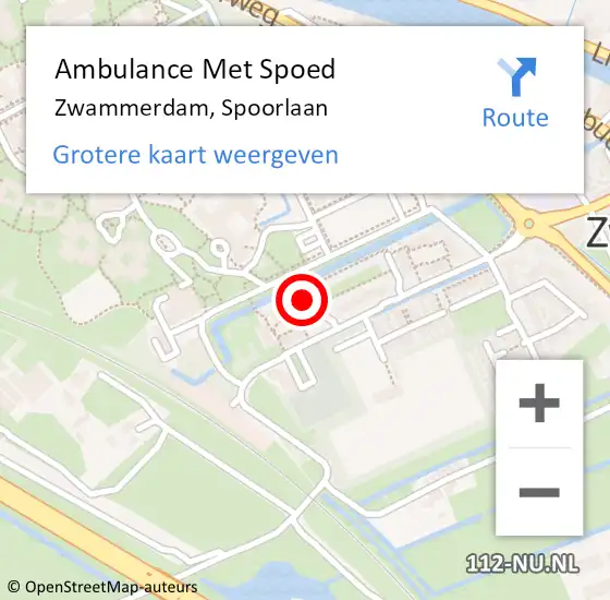 Locatie op kaart van de 112 melding: Ambulance Met Spoed Naar Zwammerdam, Spoorlaan op 30 april 2022 22:29