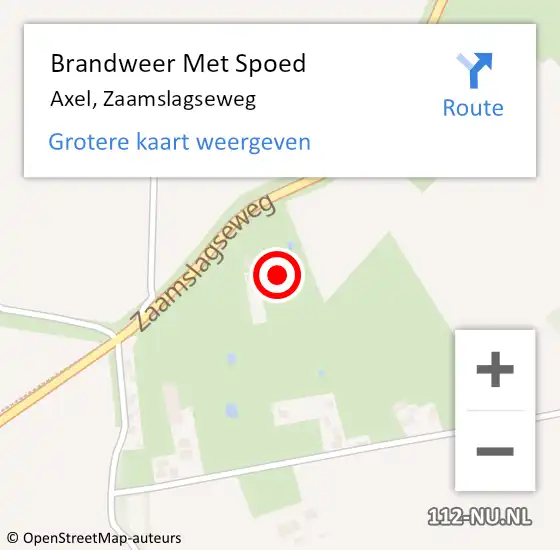 Locatie op kaart van de 112 melding: Brandweer Met Spoed Naar Axel, Zaamslagseweg op 30 april 2022 22:51