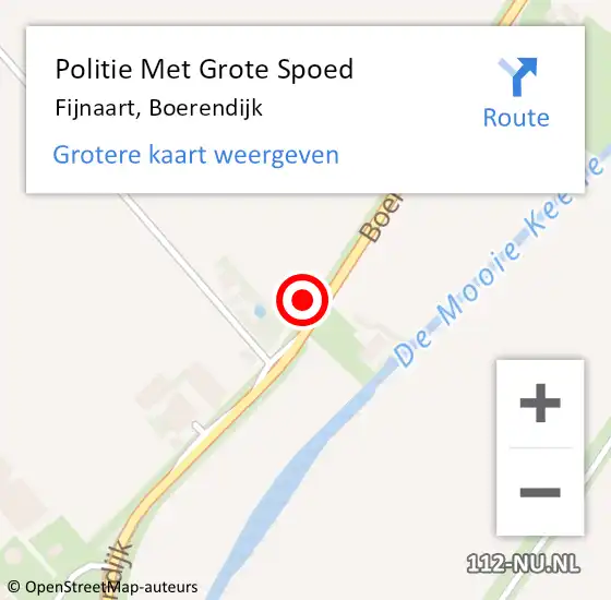 Locatie op kaart van de 112 melding: Politie Met Grote Spoed Naar Fijnaart, Boerendijk op 30 april 2022 23:09