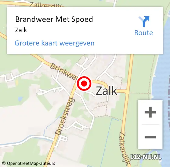 Locatie op kaart van de 112 melding: Brandweer Met Spoed Naar Zalk op 30 april 2022 23:34