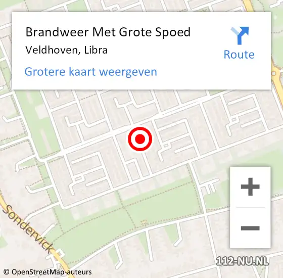 Locatie op kaart van de 112 melding: Brandweer Met Grote Spoed Naar Veldhoven, Libra op 1 mei 2022 02:38