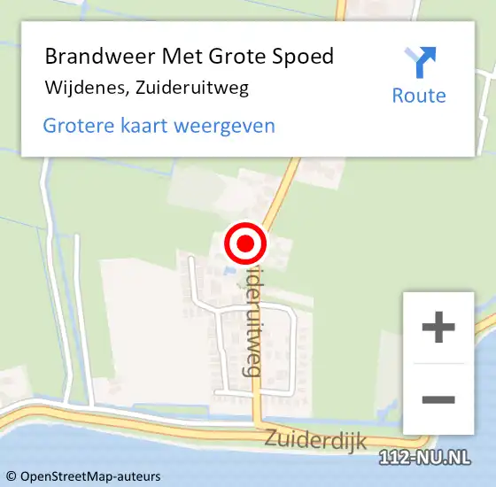 Locatie op kaart van de 112 melding: Brandweer Met Grote Spoed Naar Wijdenes, Zuideruitweg op 1 mei 2022 03:49