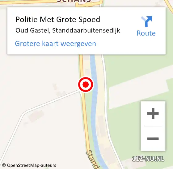 Locatie op kaart van de 112 melding: Politie Met Grote Spoed Naar Oud Gastel, Standdaarbuitensedijk op 1 mei 2022 04:01