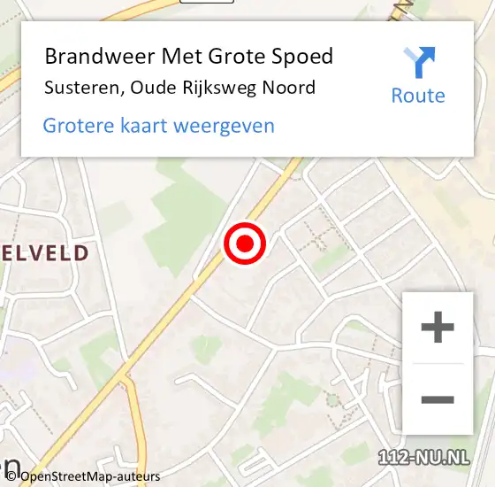 Locatie op kaart van de 112 melding: Brandweer Met Grote Spoed Naar Susteren, Oude Rijksweg Noord op 1 mei 2022 06:38