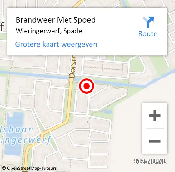 Locatie op kaart van de 112 melding: Brandweer Met Spoed Naar Wieringerwerf, Spade op 1 mei 2022 08:04