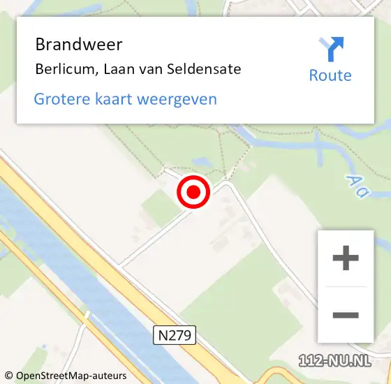 Locatie op kaart van de 112 melding: Brandweer Berlicum, Laan van Seldensate op 1 mei 2022 08:45