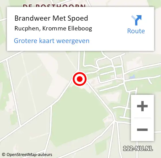 Locatie op kaart van de 112 melding: Brandweer Met Spoed Naar Rucphen, Kromme Elleboog op 1 mei 2022 08:59