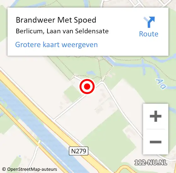 Locatie op kaart van de 112 melding: Brandweer Met Spoed Naar Berlicum, Laan van Seldensate op 1 mei 2022 09:03