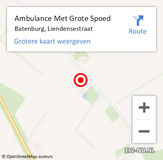 Locatie op kaart van de 112 melding: Ambulance Met Grote Spoed Naar Batenburg, Liendensestraat op 1 mei 2022 09:08