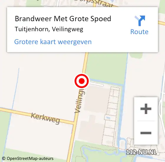 Locatie op kaart van de 112 melding: Brandweer Met Grote Spoed Naar Tuitjenhorn, Veilingweg op 16 juli 2014 07:44