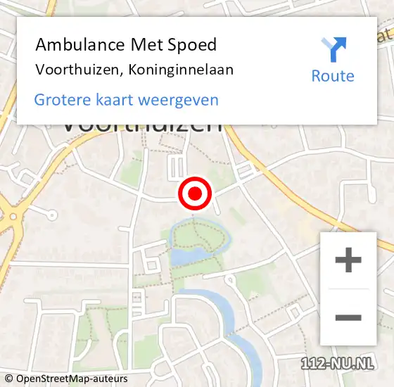 Locatie op kaart van de 112 melding: Ambulance Met Spoed Naar Voorthuizen, Koninginnelaan op 1 mei 2022 11:04