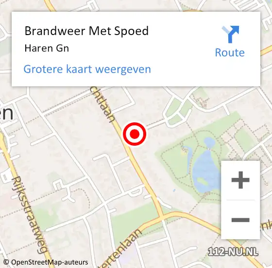 Locatie op kaart van de 112 melding: Brandweer Met Spoed Naar Haren Gn op 1 mei 2022 11:27