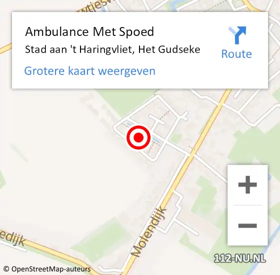 Locatie op kaart van de 112 melding: Ambulance Met Spoed Naar Stad aan 't Haringvliet, Het Gudseke op 1 mei 2022 11:54