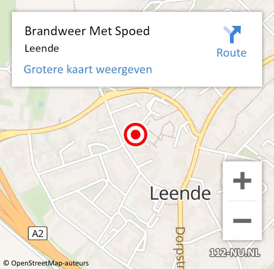 Locatie op kaart van de 112 melding: Brandweer Met Spoed Naar Leende op 1 mei 2022 12:35