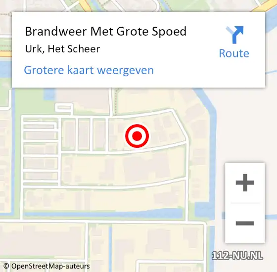 Locatie op kaart van de 112 melding: Brandweer Met Grote Spoed Naar Urk, Het Scheer op 1 mei 2022 12:38