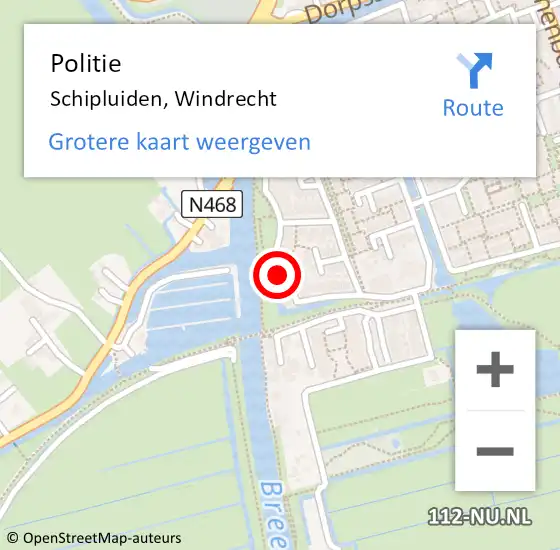 Locatie op kaart van de 112 melding: Politie Schipluiden, Windrecht op 1 mei 2022 12:40