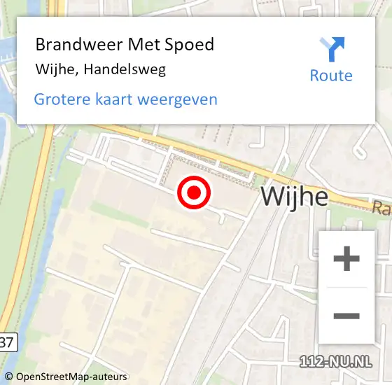 Locatie op kaart van de 112 melding: Brandweer Met Spoed Naar Wijhe, Handelsweg op 1 mei 2022 13:43