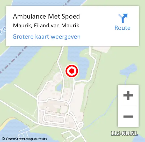 Locatie op kaart van de 112 melding: Ambulance Met Spoed Naar Maurik, Eiland van Maurik op 1 mei 2022 14:01