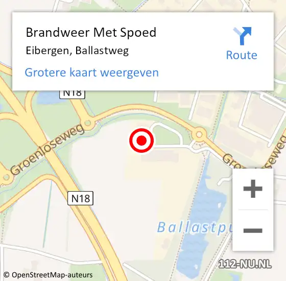 Locatie op kaart van de 112 melding: Brandweer Met Spoed Naar Eibergen, Ballastweg op 1 mei 2022 14:09