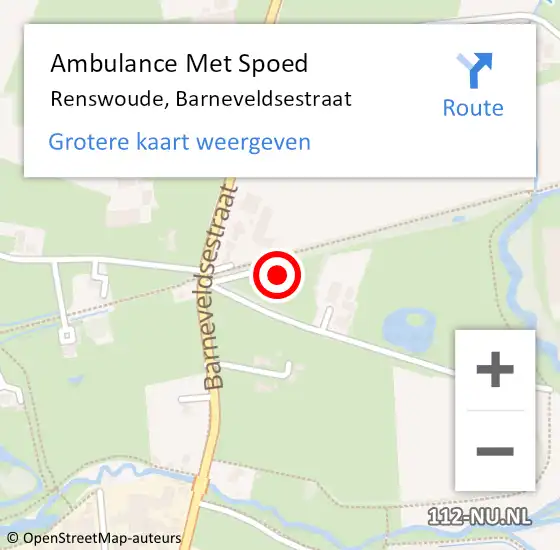 Locatie op kaart van de 112 melding: Ambulance Met Spoed Naar Renswoude, Barneveldsestraat op 1 mei 2022 14:17