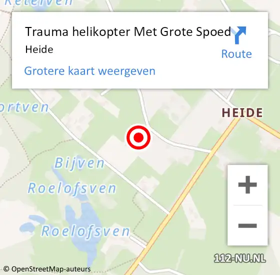 Locatie op kaart van de 112 melding: Trauma helikopter Met Grote Spoed Naar Heide op 1 mei 2022 14:23