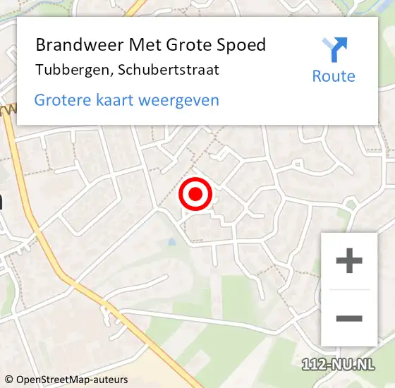 Locatie op kaart van de 112 melding: Brandweer Met Grote Spoed Naar Tubbergen, Schubertstraat op 1 mei 2022 15:59