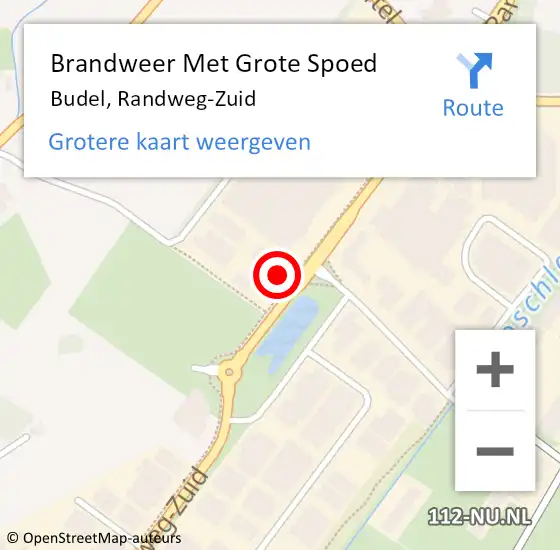 Locatie op kaart van de 112 melding: Brandweer Met Grote Spoed Naar Budel, Randweg-Zuid op 1 mei 2022 16:02