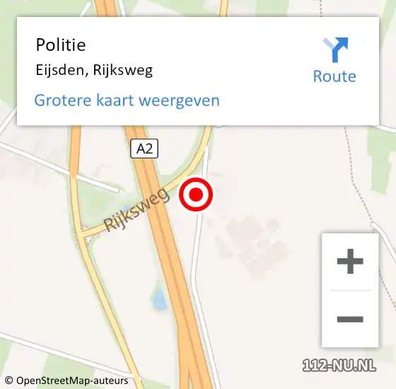 Locatie op kaart van de 112 melding: Politie Eijsden, Rijksweg op 1 mei 2022 16:28