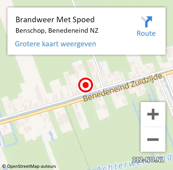 Locatie op kaart van de 112 melding: Brandweer Met Spoed Naar Benschop, Benedeneind NZ op 1 mei 2022 17:00