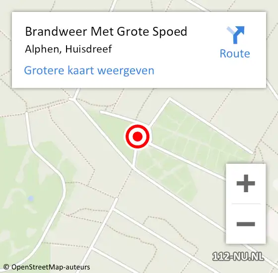 Locatie op kaart van de 112 melding: Brandweer Met Grote Spoed Naar Alphen, Huisdreef op 1 mei 2022 19:52