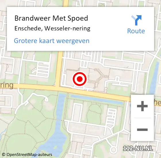 Locatie op kaart van de 112 melding: Brandweer Met Spoed Naar Enschede, Wesseler-nering op 1 mei 2022 19:59
