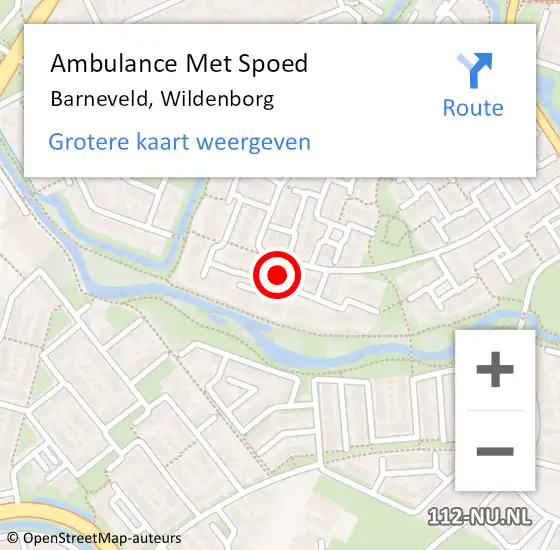 Locatie op kaart van de 112 melding: Ambulance Met Spoed Naar Barneveld, Wildenborg op 1 mei 2022 20:05