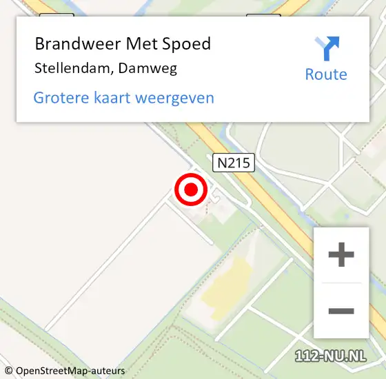 Locatie op kaart van de 112 melding: Brandweer Met Spoed Naar Stellendam, Damweg op 1 mei 2022 20:26