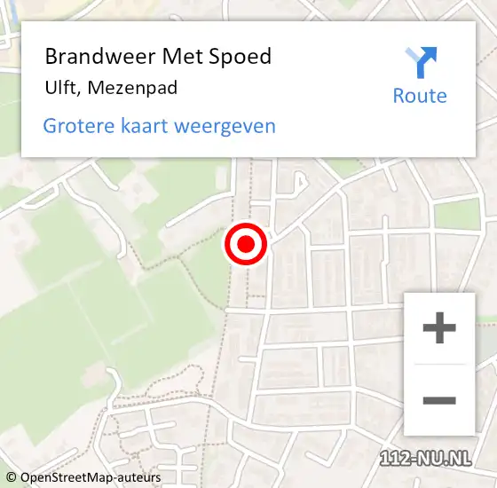 Locatie op kaart van de 112 melding: Brandweer Met Spoed Naar Ulft, Mezenpad op 16 juli 2014 08:46