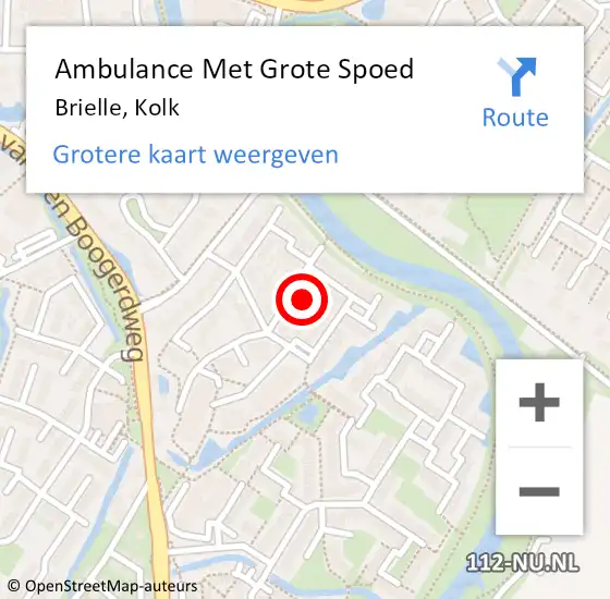 Locatie op kaart van de 112 melding: Ambulance Met Grote Spoed Naar Brielle, Kolk op 1 mei 2022 20:47