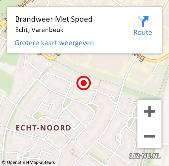 Locatie op kaart van de 112 melding: Brandweer Met Spoed Naar Echt, Varenbeuk op 1 mei 2022 21:56