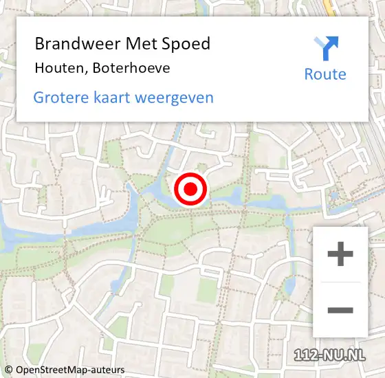 Locatie op kaart van de 112 melding: Brandweer Met Spoed Naar Houten, Boterhoeve op 1 mei 2022 22:09