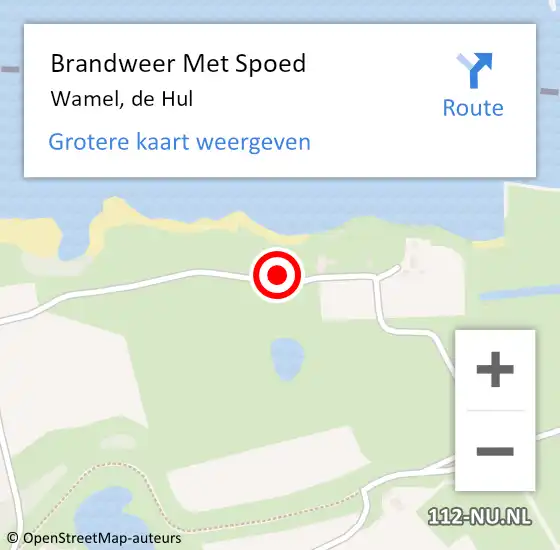 Locatie op kaart van de 112 melding: Brandweer Met Spoed Naar Wamel, de Hul op 1 mei 2022 22:15